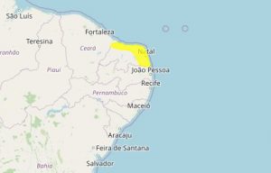 Alerta amarelo de acumulado de chuvas é emitido para quatro cidades do Litoral Norte