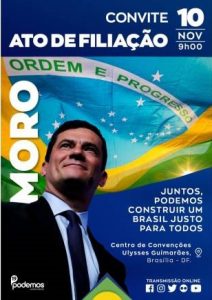 Terceira via: Moro se filiará ao Podemos dia 10 de novembro e deve disputar a presidência
