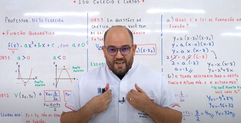Lá Vem o Enem: videoaula de matemática ensina função quadrática